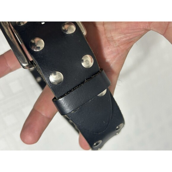 HARLEY DAVIDSON Motorcycle USA  28 Wide Black Leather Silver Studded Womens Belt main image 4